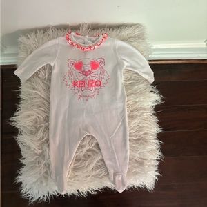 Kenzo Pink and White Kids One Piece Footie
